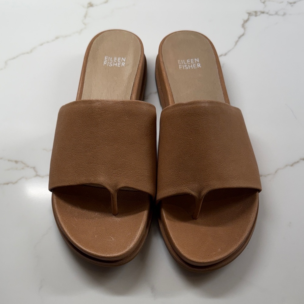 Eileen Fisher Women's Brown Slide Sandals
